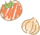 トマトと玉ねぎのイラスト