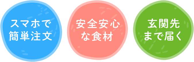スマホで簡単注文・安全安心な食材・玄関先まで届く