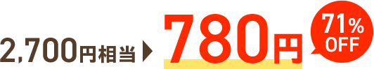 2,700円相当 780円 71%OFF