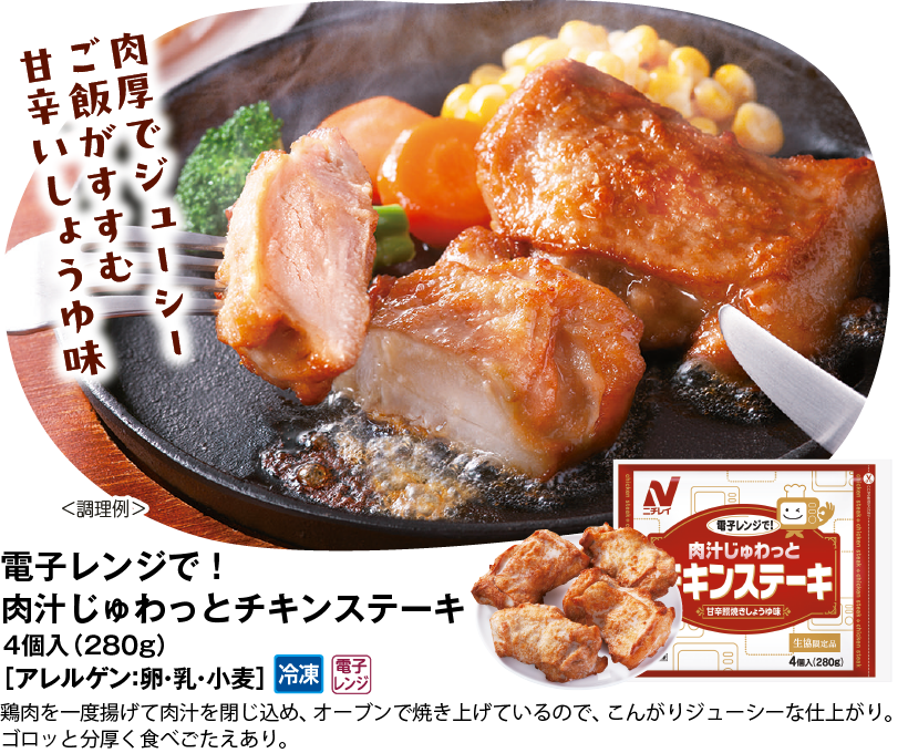 電子レンジで！肉汁じゅわっとチキンステーキ