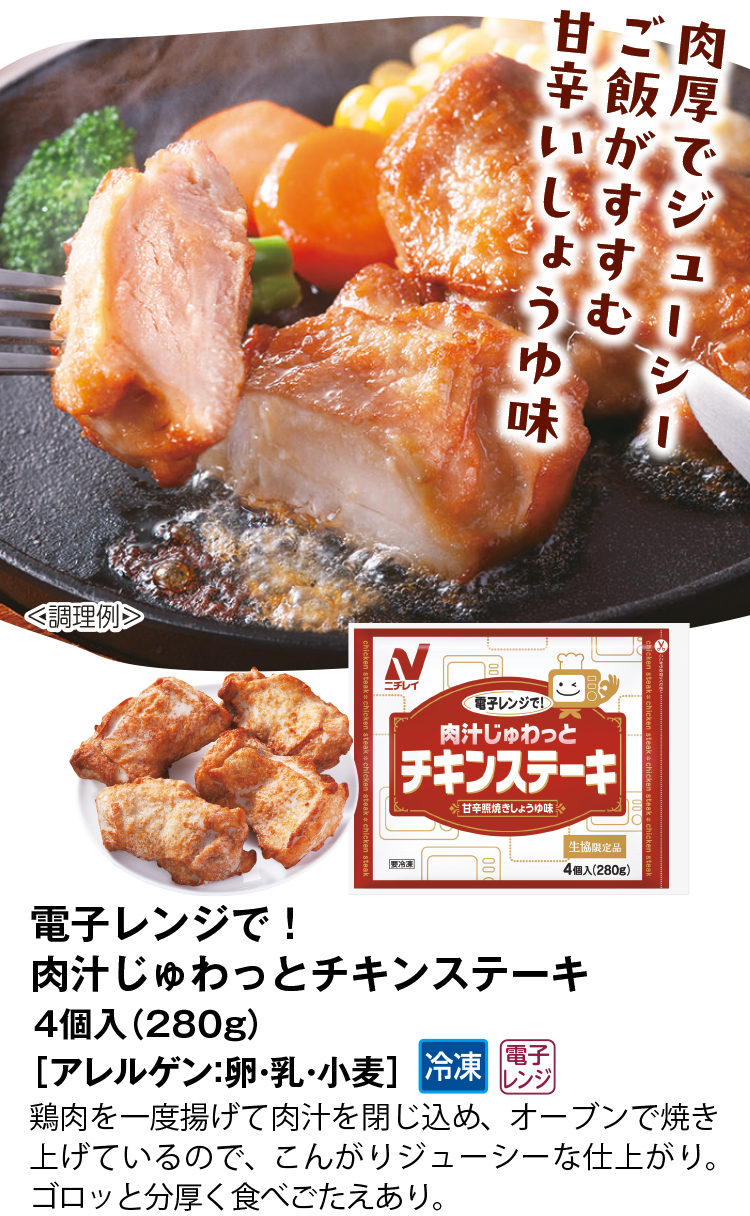 電子レンジで！肉汁じゅわっとチキンステーキ