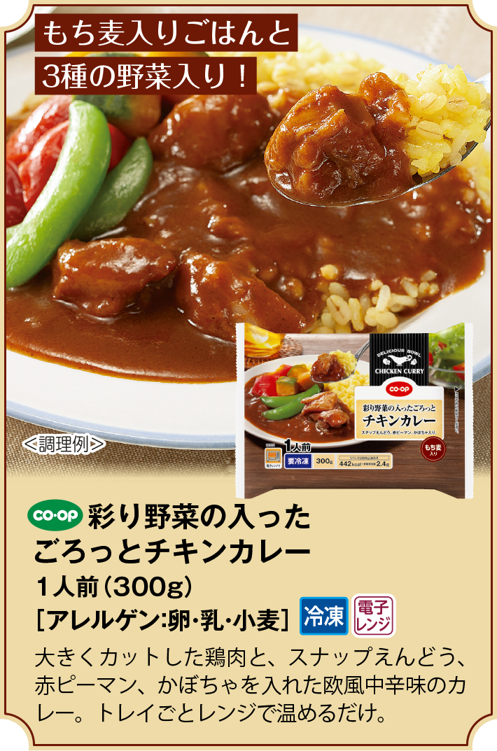 彩り野菜の入ったごろっとチキンカレー
