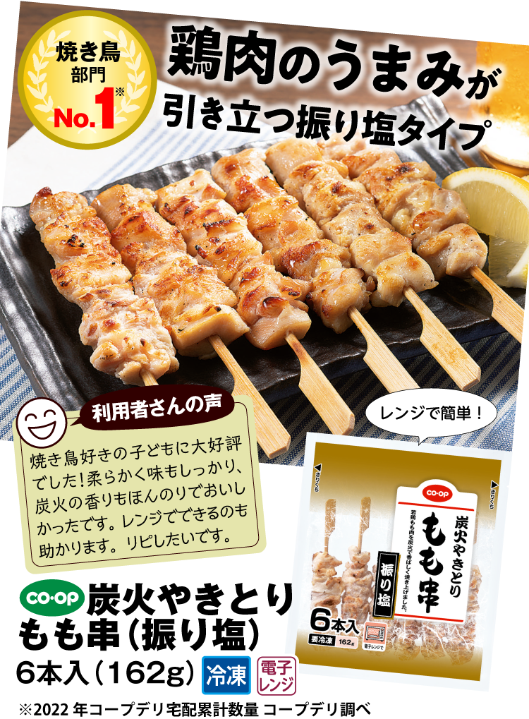 炭火やきとりもも串（振り塩）