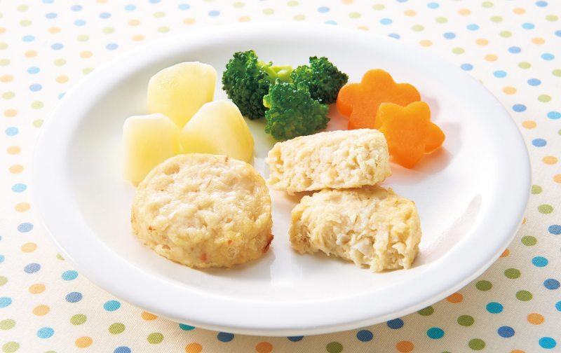 国産鶏肉とお豆腐で作ったミニハンバーグ