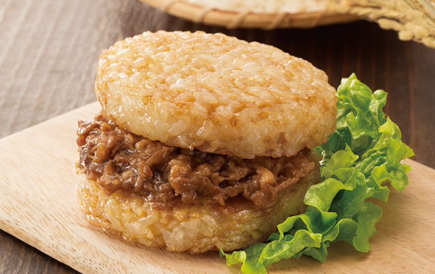 特別栽培米産直岩手ひとめぼれで作った国産牛のライスバーガー